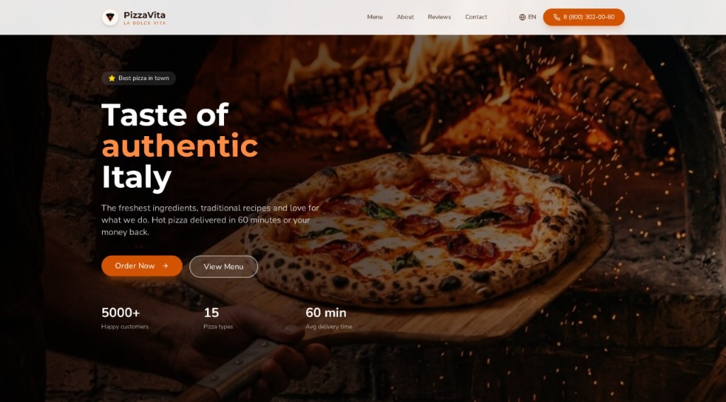 Сайт пиццерии «PizzaVita»